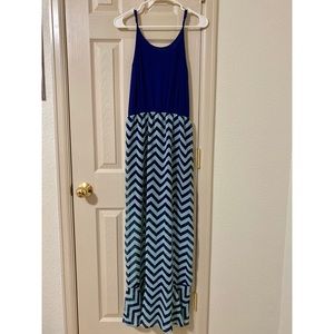 Navy & Teal Chevron dress